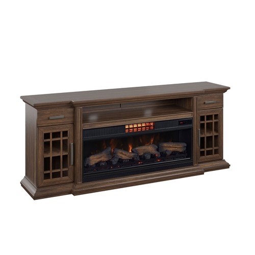 219 - TRESANTI EVERETT MEDIA MANTEL FIREPLACE IN CLASSIC FLAME AND CLASSIC FAN 2 IN 1 ELECTRIC FIREPLACE A... 