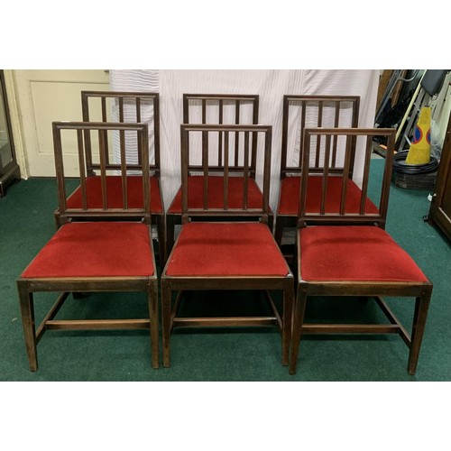 325 - A SET OF SIX (6) GEORGIAN MAHOGANY DINING CHAIRS - Raised upon Tapered Legs with an 