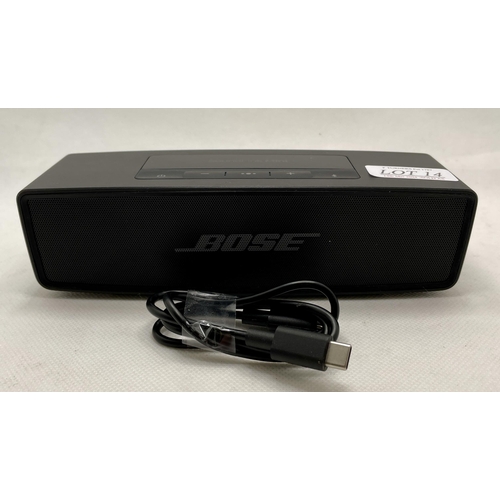 14A - BOSE SOUNDLINK MINI BLUETOOTH SPEAKER WITH CHARGING WIRE