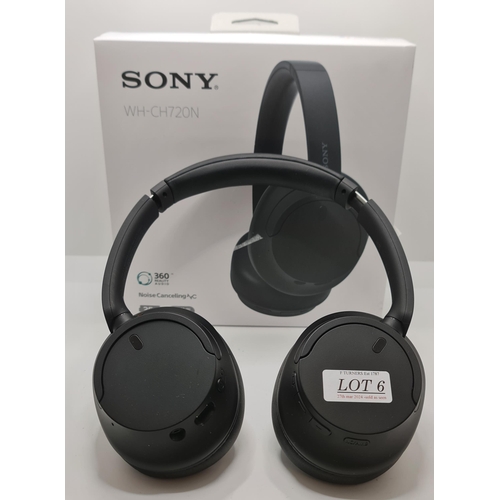 6 - BOXED PAIR OF SONY OVER EAR NOISE CANCELLING BLUETOOTH HEADPHONES - WH-CH720M