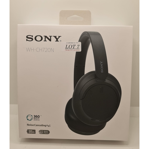 7 - BOXED PAIR OF SONY OVER EAR NOISE CANCELLING BLUETOOTH HEADPHONES - WH-CH720M