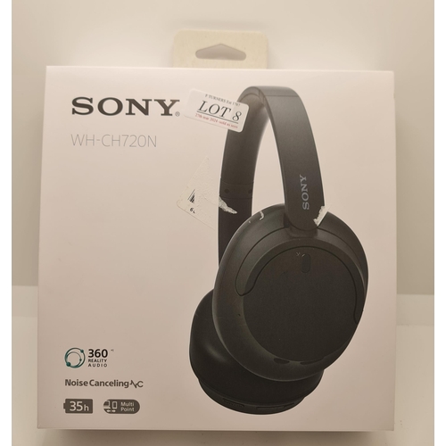 8 - BOXED PAIR OF SONY OVER EAR NOISE CANCELLING BLUETOOTH HEADPHONES - WH-CH720M (NO INNER CARRY BAG)