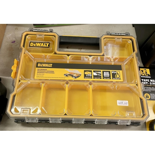 143 - DEWALT PRO ORGANISER (CAN BE STACKED) APPROX 45CM X 36CM