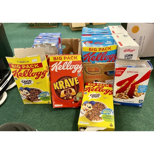 158 - 2 X BOXES OF VARIOUS CEREALS INC SPECIAL K, COCO POPS, CORNFLAKES, RICE KRISPIES, KRAVE