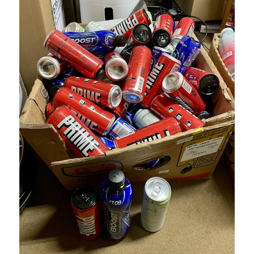 167 - BOX OF MIXED ENERGY DRINKS, INCL BOOST, ASPIRE, EMERGE, PRIME ETC....