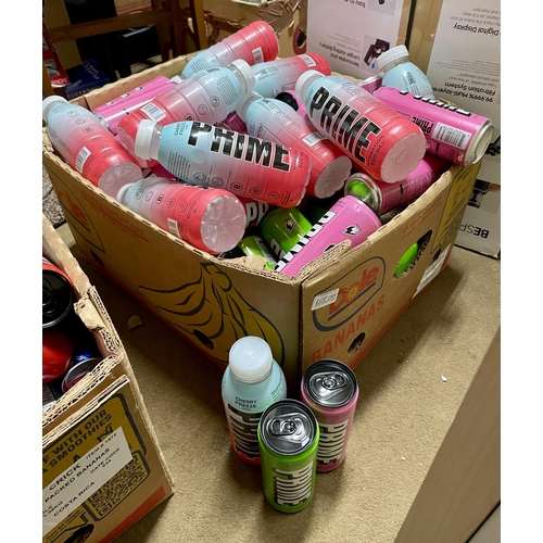 168 - LARGE BOX OF PRIME ENERGY AND HYDRATION DRINKS, INCL, CHERRY FREEZE, STRAWBERRY ETC....