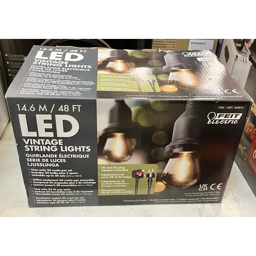 172 - BOXED FEIT ELECTRIC 48FT LED VINTAGE STRING LIGHTS, CAN BE CONNECTED