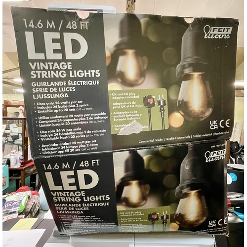 173 - BOXED FEIT ELECTRIC 48FT LED VINTAGE STRING LIGHTS, CAN BE CONNECTED