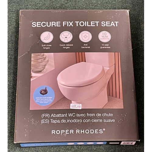 180 - BOXED ROPER RHODES SECURE FIT SOFT CLOSE TOILET SEAT WITH FITTINGS