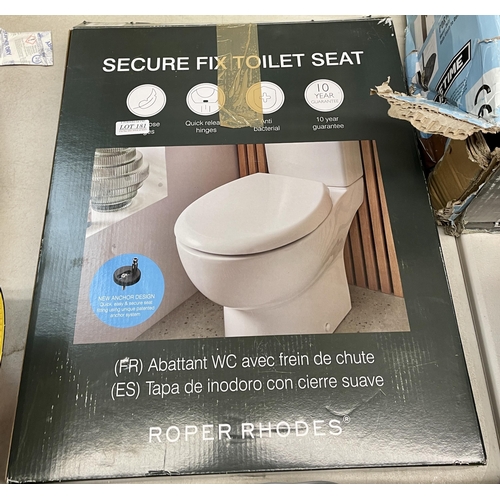 181 - BOXED ROPER RHODES SECURE FIT SOFT CLOSE TOILET SEAT WITH FITTINGS