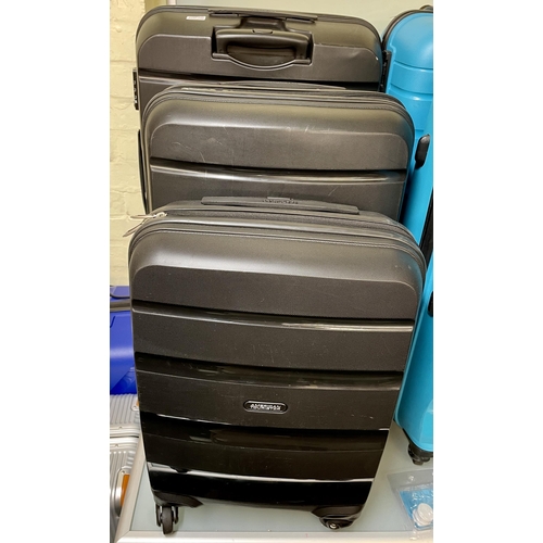 185 - 3 PIECE AMERICAN TOURISTER HARDSIDE SPINNER SUITCASE SET - LARGE/MEDIUM/SMALL - BLACK