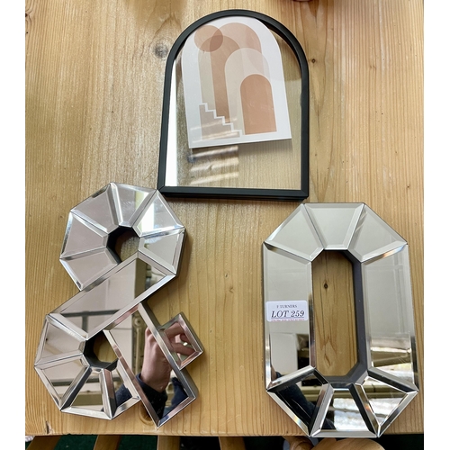 259 - HABITAT FRAME, LARGE '&' AND LARGE 'O' MIRRORED FIGURES