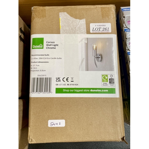 261 - CORVAS WALL LIGHT IN CHROME AND GLASS