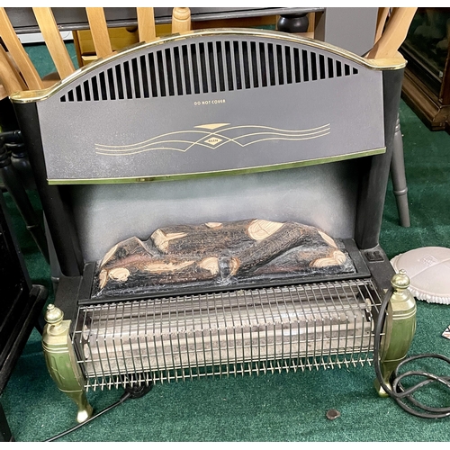 288 - GLEN ELECTRIC FIRE WITH FAUX LOGS CONWAY BK