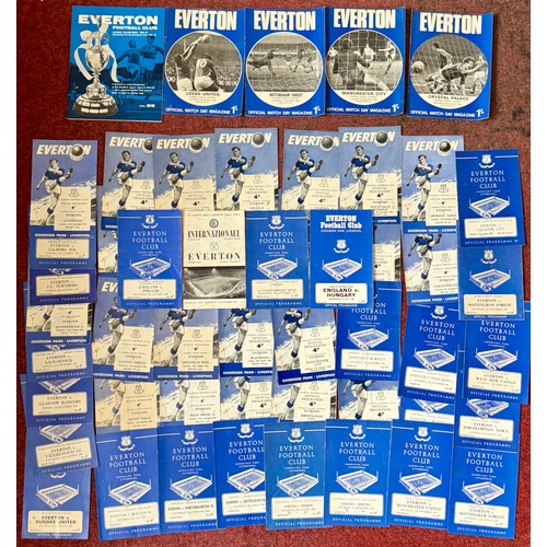 396 - A COLLECTION OF EVERTON FC FOOTBALL PROGRAMMES, HOME SEASON 1960(1), 1969(9), 1962(16), 1963(9), 196... 