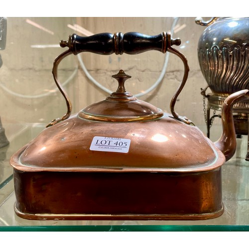 405 - VICTORIAN SQUARE COPPER KETTLE