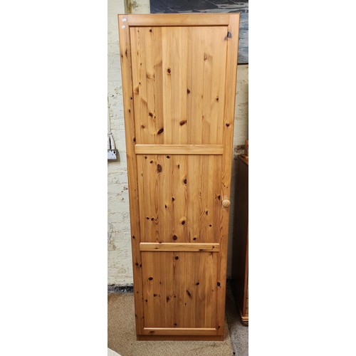 268 - PINE SINGLE DOOR WARDROBE 200CM HIGH, 60CM WIDE AND 60CM DEEP