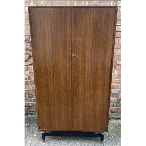 246 - MID CENTURY E GOMME G-PLAN BEDROOM SUITE - C.1960 - CONSISTING OF TRIO MIRRORED WARDROBE, DOUBLE WAR... 