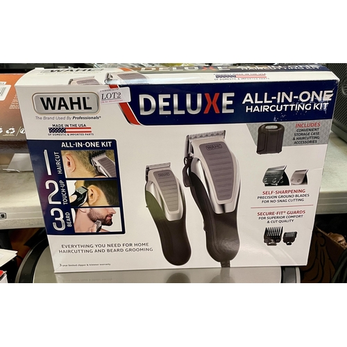 2 - BOXED WAHL DELUXE ALL IN ONE HAIR CUTTING KIT WITH BEARD TRIMMER AND ACCESSORIES