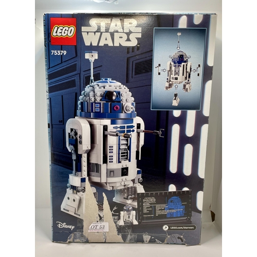 53 - BOXED LEGO STAR WARS R2-D2 MODEL 75379 (PART BUILT WITH INSTRUCTIONS, SOME BAGS STILL SEALED)