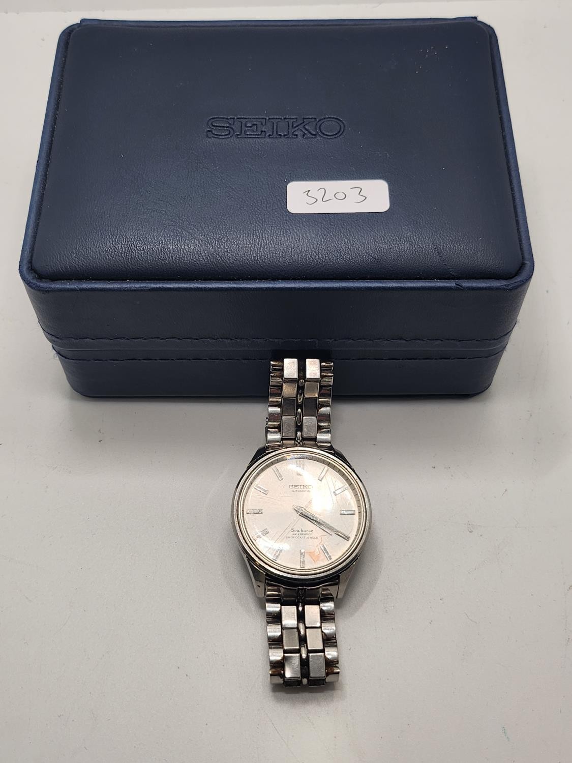 BOXED SEIKO AUTOMATIC GENTS WRIST WATCH SEAHORSE WATERPROOF STAINLESS ...