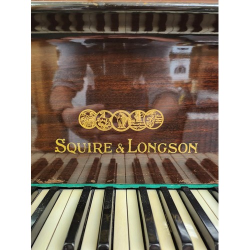 272 - SQUIRE AND LONGSON BABY GRAND PIANO WITH UPHOLSTERED PIANO STOOL, SUPPLIED BY CRANE & SON (SLIGHT FA... 