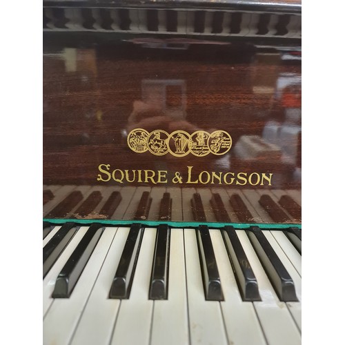 272 - SQUIRE AND LONGSON BABY GRAND PIANO WITH UPHOLSTERED PIANO STOOL, SUPPLIED BY CRANE & SON (SLIGHT FA... 