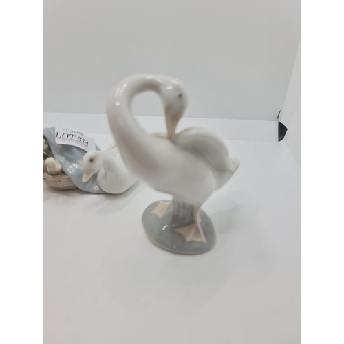 374 - X3 LLADRO BIRD FIGURINES