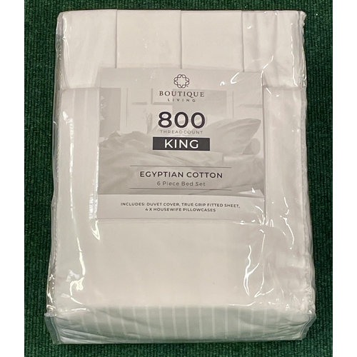 72 - BOUTIQUE LIVING 100% EGYPTIAN COTTON 800 THREAD COUNT 6 PIECE KING SIZE BED SET - DUVET COVER, FITTE... 