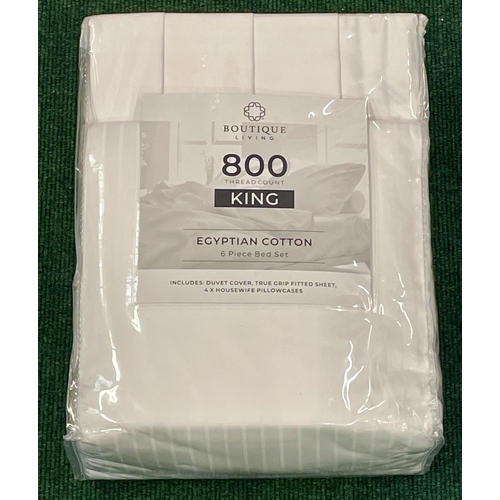 74 - BOUTIQUE LIVING 100% EGYPTIAN COTTON 800 THREAD COUNT 6 PIECE KING SIZE BED SET - DUVET COVER, FITTE... 