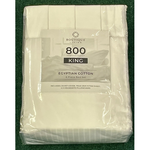 75 - BOUTIQUE LIVING 100% EGYPTIAN COTTON 800 THREAD COUNT 6 PIECE KING SIZE BED SET - DUVET COVER, FITTE... 