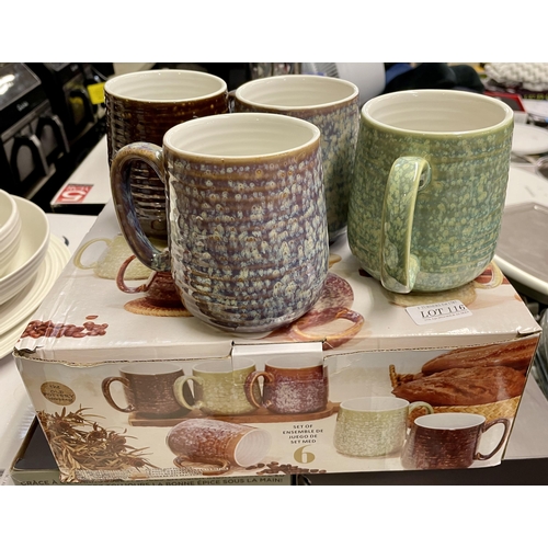 116 - BOXED SET OF 10 REACTIVE GLAZE MUGS - VARIOUS COLOURS