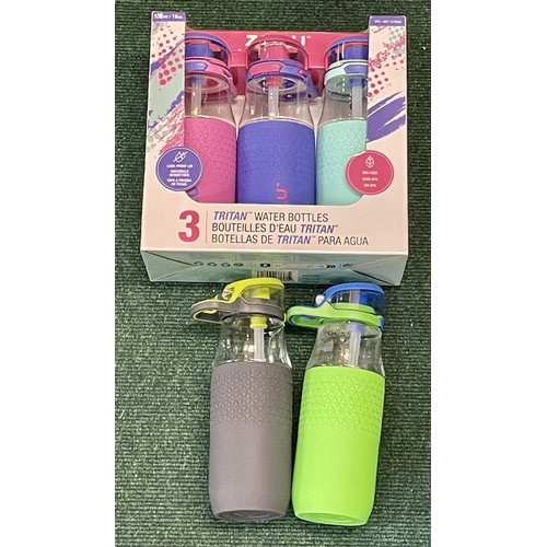 129 - BOX OF 3 TRITON ZULU WATER BOTTLES - VARIOUS COLOURS TOGETHER WITH 2 X ZULU WATER BOTTLES