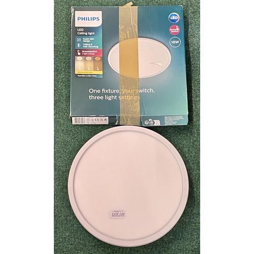 134 - BOXED PHILIPS SUPERSLIM LED CEILING LIGHT IN WHITE CL550
