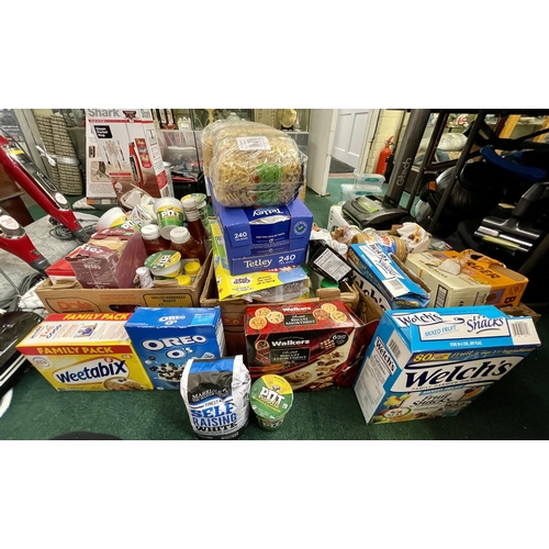 175 - 3 X LARGE BOXES OF FOODSTUFFS INC. VARIOUS TEABAGS, POT NOODLES, HEINZ KETCHUP, VARIOUS CEREALS, BIS... 