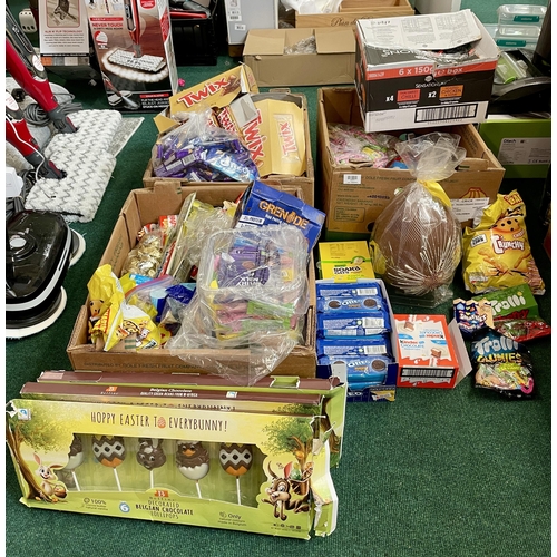 176 - 3 X LARGE BOXES OF MIXED CONFECTIONERY INC. CHOCOLATE EGGS, TWIX, MILKY WAY, SNICKERS, WALKERS POPCO... 