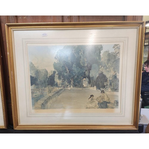 385 - SIR WILLIAM RUSSELL FLINT, R.A., P.R.W.S.- FRAMED & GLAZED LIMITED EDITION PRINT 'BASKET OF APPLES' ... 