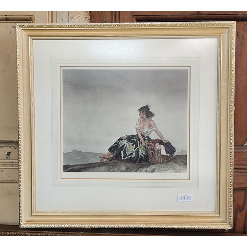 387 - SIR WILLIAM RUSSELL FLINT, R.A., P.R.W.S.(1880-1969) -'Carmelita' signed 'W Russell Flint' in pencil... 