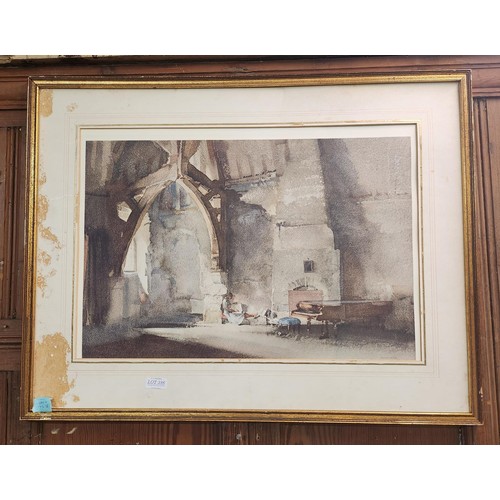 386 - SIR WILLIAM RUSSELL FLINT, R.A., P.R.W.S.(1880-1969)  'Interior at Chichester', limited edition prin... 