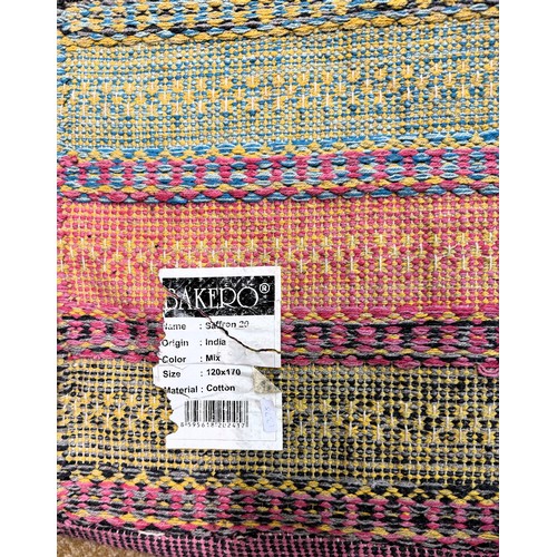 475 - SELECTION OF X3 BAKERO SAFFRON COTTON RUGS, RAINBOW COLOURED