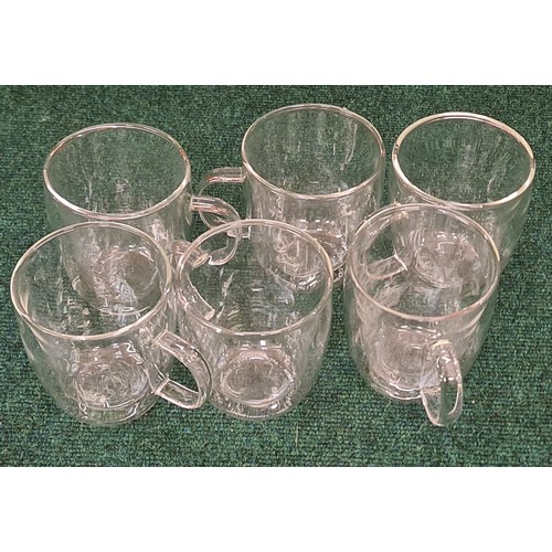 113 - SET OF 6 MESA DOUBLE WALL GLASS MUGS