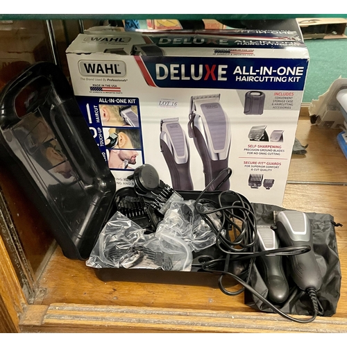 16 - BOXED WAHL DELUXE ALL IN ONE HAIR CUTTING KIT INC. CLIPPERS/BEARD TRIMMER (CLIPPERS MAKE LOUD NOISE)