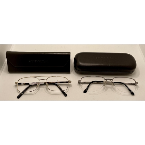 29 - 2 X PAIRS OF STETSON SPECTACLE FRAMES WITH CASES - ZYLOWARE 057/058