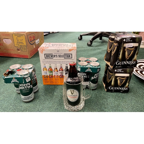 35 - SMALL QTY OF BEERS INC. GUINNESS DRAUGHT, JOHN SMITHS, GREEN KING BREWERS SELECTION ETC.