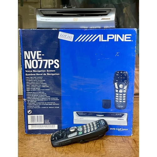 181 - BOXED ALPINE NVE-N077PS VOICE NAVIGATION SYSTEM WTIH R/C