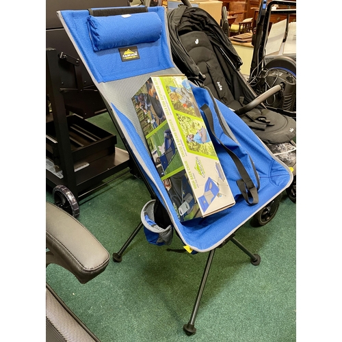 191 - BOXED CASCADE MOUNTAIN TECH HIGH BACK COLLAPSABLE CAMPING CHAIR WITH CARRY CASE