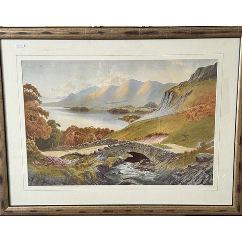 324 - Donald Southern (British 20th C.) - 'Ashness Bridge' Framed Watercolour showing Derwent Water & Bass... 