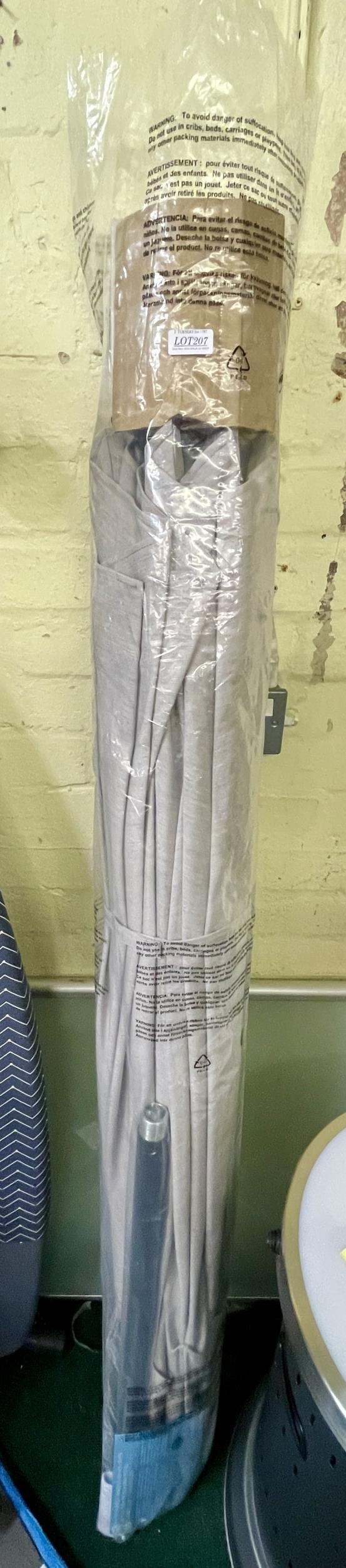 SUNVILLA 10FT MARKET UMBRELLA WITH LED LIGHTS GREY (VERY SLIGHT HOLE