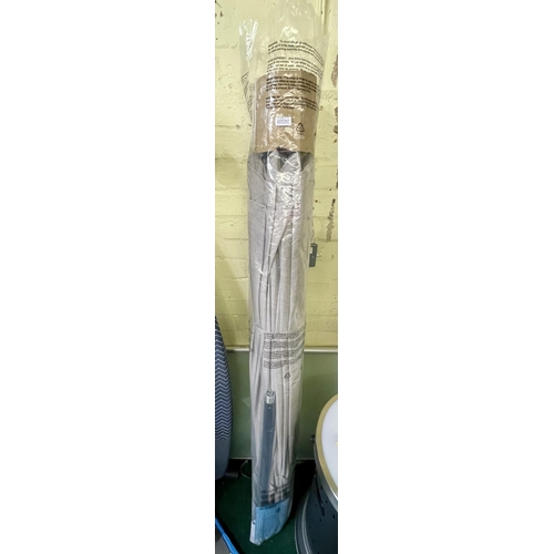 SUNVILLA 10FT MARKET UMBRELLA WITH LED LIGHTS GREY (VERY SLIGHT HOLE