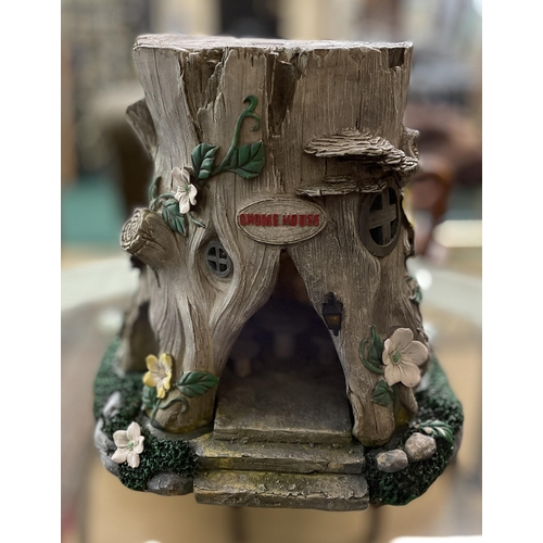 227 - A FAIRY TREE HOUSE STUMP -RESIN H:37CMS